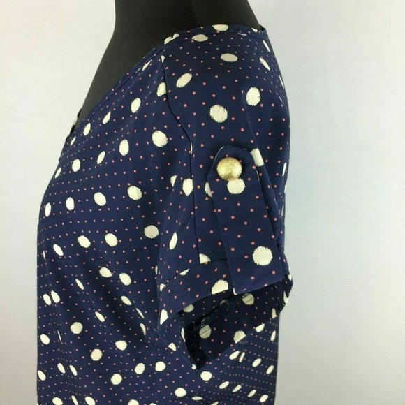Poema S Polka Dot Patterned Blouse Sleeve Accents - Picture 6 of 12